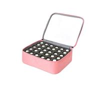 Sac à Outils pour manucure Sac de Rangement Vernis à Ongles 30 Bouteilles, Grand Sac cosmétique portatif Multicolore, Peut contenir jusqu'à 40, perceuse Nail Tech(Pink)
