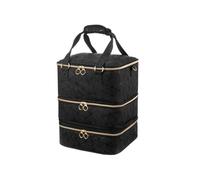 Sac à Outils pour manucure Sac de Rangement Vernis à Ongles détachable Trois Couches en PU, Sac d'huile Essentielle Grande capacité pouvant contenir 60 Bouteilles Nail Tech(Black)