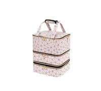 Sac à Outils pour manucure Sac de Rangement Vernis à Ongles détachable Trois Couches en PU, Sac d'huile Essentielle Grande capacité pouvant contenir 60 Bouteilles Nail Tech(Pink)