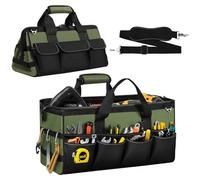 Sac à outils professionnel avec 16 compartiments, sac à outils étanche professionnel, rangement robuste pour électriciens, mécaniciens et artisans pour homme pour la Saint-Valentin