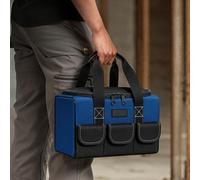 Sac à outils robuste à large ouverture - Organiseur multi-compartiments et poches, pas de montage nécessaire, idéal pour les hommes