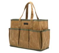 Sac à outils Sac de rangement pour outils - 36 x 14 x 26,5 cm - Toile cirée 16 oz - 10 poches extérieures - Grand compartiment