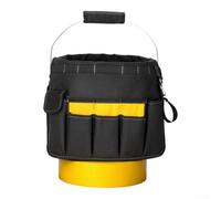 Sac à outils seau pour travaux de réparation électrique avec boucles élastiques, compartiments zippés et poignées rembourrées confortables (A)