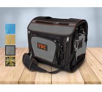Sac à outils YPC Foreman XL – Sac de rangement portable avec mousqueton, imperméable, résistant à la déchirure, poignée métallique robuste et bandoulière rembourrée, gris-noir, 37 x 36 x 27 cm – Capac