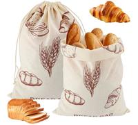 Sac à pain - DOK - Lot 2 - 40x30 cm - Lin - Cordon de serrage - Réutilisable