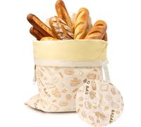 Sac à Pain Réutilisable en Cire d'abeille, Conservation du Pain Frais | Lavable En Machine Et Au Congélateur, Sacs à Pain Pour Grand Pain Fraîchement Cuit, 32 x 43 CM, Beige, 1 Pièce