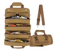 Sac à roulettes pour outils, sac à outils en toile durable avec 4 poches zippées et 2 sacs à outils amovibles, organisateur d'outils multifonction portable et sac de rangement pour plombiers