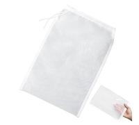 Sac à tamis réutilisable - 30 x 20 cm - Avec cordon de serrage - En nylon - Pour la préparation de lait de noix et de jus de légumes, café, thé