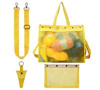 Sac à tricoter - 320 g - Sac de rangement en maille transparente - Grand sac de rangement pour tricot et crochet - Organiseur de projet pour aiguilles de laine - Pour la maison, les voyages, l'école