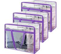 Sac à vêtements transparent - 3 sacs de rangement de grande capacité