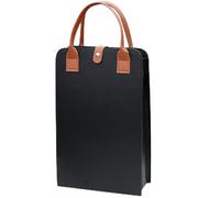 Sac à Vin 2 Bouteilles en Cuir PU Noir, Coffret Cadeau Vin Élégant et Imperméable, Porte-Bouteille de Luxe avec Poignée, Idéal pour Voyage, Mariage et Fêtes - Style Porte-bouteilles pour 2 bouteilles