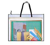 Sac Art pour Fournitures - 48 cm x 64 cm Étui Porte-Affiches avec Poignée et Fermeture Éclair - Organisateur d'Œuvres d'Art Transparent Portable pour le Voyage, le Camping, la Photographie, le