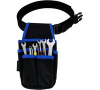 Sac Banane à Outils 6 Poches en Tissu Oxford 600D Sac Ceinture à Outils 14 x 25 cm Petits Outils de Réparation Pochette de Rangement pour Charpentier électricien Technicien(Bleu)