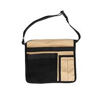 Sac Banane à Outils léger Multi-Poches en Tissu Oxford, Pochette à Outils pour Le Jardin, l'escalade, Le Travail en Plein air, Ceinture réglable Durable, Rangement Mains Libres (Noir + Kaki)