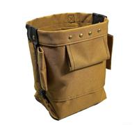 Sac banane robuste Oxford avec cuir renforcé pour électriciens Sac de rangement en tissu 1200D Kit utilitaire pour constructeur plombier Ceinture de 115 cm Kaki Taille 16 x 14 x 21,5 cm (sans ceinture