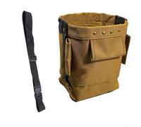 Sac banane robuste Oxford avec cuir renforcé pour électriciens Sac de rangement en tissu 1200D Kit utilitaire pour constructeur plombier Ceinture de 115 cm Kaki Taille 16 x 14 x 21,5 cm (avec ceinture