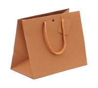 Sac boutique en kraft brun résistant Middle poignées cordelières 24 x 14 x 19,5 cm - 10 sacs