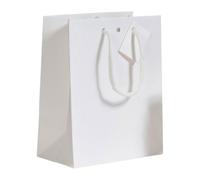 Sac boutique Luxe Natural poignées cordelières H 33 x L 25 x P 13 cm - Paquet de 10 sacs - blanc