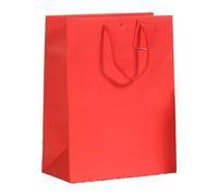 Sac boutique Luxe Natural poignées cordelières H 33 x L 25 x P 13 cm - Paquet de 10 sacs - rouge