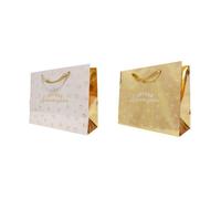 SAC CADEAU ANNIVERSAIRE 30X25CM OR