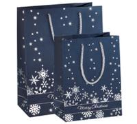Sac cadeau de Noël 'Silver Snowflakes', petit