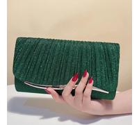 Sac cadeau de vacances vert, petite pochette enveloppe, sac à main classique de mode, sac de soirée de fête, sac bandoulière à paillettes brillantes et chaîne métallique UnicoloreBrillant