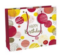 EUROWRAP 32484-6C - Sac Shop 37,3x11,8x27,5cm - 210g - Happy Birthday rose