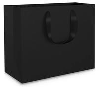 Sac cadeau papier - Noir - 10 pièces - 32 x 11,5 x 25 cm - Avec poignée
