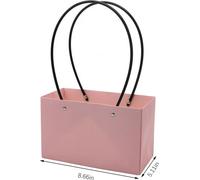 Sac cadeau pour fleuristes - Boîte d'emballage pour bouquets - PVC imperméable - Couleur unie - Avec poignée - Pour anniversaire - Rose