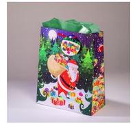 Sac cadeau Santa Claus GM L 26 x H 32,5 x P 12,5 cm envpère Noel avec hotte de cadeaux G