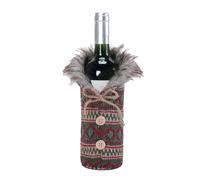 Sac cadeau vin de Noël | protection en maille résistante | sac à thème festif pour vin avec revêtement en maille décorative - idéal pour les fêtes à la maison, le salon, la cuisine, la maison et