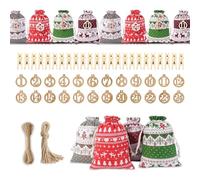 Sac Calendrier De L'Aven, Advent Calendar 2025 Calendrier De L'Avent à Remplir Avec 24 Sachets, Calendrier De L'Avent En Tissu à Remplir, Calendrier De L'Avent Pour Enfant