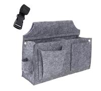 Sac ceinture à outils, sac banane, pochette multi-poches, organiseur utilitaire robuste, bandoulière réglable, 26 x 8 x 19 cm, idéal pour électriciens, charpentiers, marron/gris