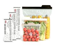 Sac Congélation 45 Pièces Lot avec Boîte, Sachet Alimentaire Refermable 3 Tailles Sac Congélation Réutilisable pour Nourriture, Sac Zip pour Congélateur et Cuisine