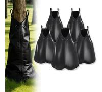 Sac d'arrosage pour arbres XMTECH 75 L, en PVC résistant, avec système d'arrosage goutte-à-goutte automatique, pour le jardin, les pépinières et l'aménagement paysager, lot de 5, noir