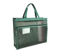 Sac d'art en | 43 x 33 x 11 cm sac de rangement transparent avec poignée et fermeture éclair - Sac de projet A3 pour l'école, les puzzles, les cosmétiques, l'organisation de la maison, Vert