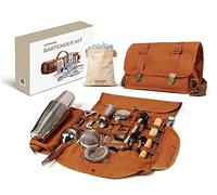 Sac de Barman de Voyage pour Barman Professionnel - Sac à Outils Portable en Cuir avec 20 Outils de Bar similaires à Une Mallette pour Barman dans Les Bars, Les fêtes, Les Voyages et Les Camps
