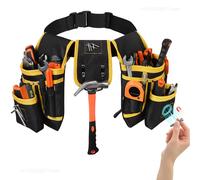Sac de ceinture porte-outils, ceinture utilitaire avec poches réglables, sacoche de travail détachable, tablier de travail robuste, sacoche polyvalente noir