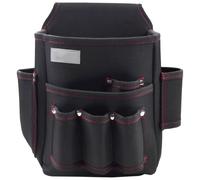 Sac de Ceinture pour électricien en Toile, Sac à Outils Multi-Poches Robuste avec Rivets renforcés, 500 Points de Couture, 7,5 x 4,3 x 9,8 in, 19 x 11 x 25 cm, Noir, pour électriciens et menuisiers