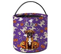 Sac de Citrouille d'halloween Chiot Boxer adorable Sacs à Bonbons De