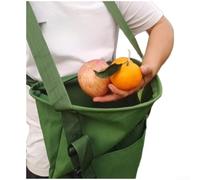 Sac de cueillette de fruits en toile avec bandoulière pour récolter les baies et les champignons - Pochette robuste pour tablier de jardin - 25 cm - Noir (L vert)