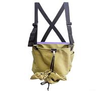 Sac de cueillette de fruits en toile réglable de grande capacité avec cordon de serrage extensible en bas, sangles croisées dans le dos, poches latérales pour la récolte du jardin (ensemble)