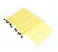 Sac de Documents A5 12 pièces avec Grille, Sac à Fermeture Éclair, Sac de Stockage de Papier en Plastique (Jaune)