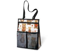 Sac de douche portable à suspendre avec motif ours en forme de fleur pour voyage, gym, camping, plage, salle de bain, dortoir