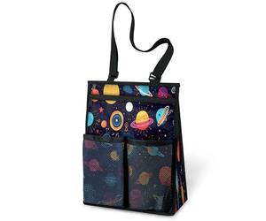 Sac de douche portable coloré à suspendre avec motif galaxie et planète pour voyage, gym, camping, plage, salle de bain, dortoir