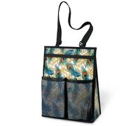 Sac de douche portable en forme de plume de paon avec chaîne dorée à suspendre pour voyage, gym, camping, plage, salle de bain, dortoir