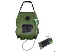 Sac de douche solaire 20 L pour camping ou jardin - Vert kaki - Linxor