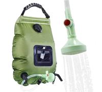 Sac de douche solaire 20L chauffage solaire extérieur Premium Camping sac de douche température de l'eau chaude 45 ° C avec pomme de douche à tuyau amovible Blue