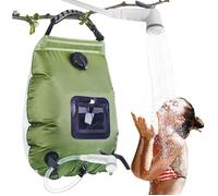 Sac de Douche Solaire Camping,20L Douche de Voyage avec Pomme de Douche,Pliant Extérieur pour Douche,Température 45 °C,vert