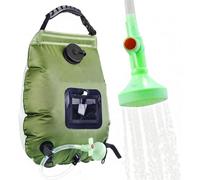 Sac de douche solaire de 15,7 litres avec affichage de la température en temps réel pendant 20 minutes, chauffage rapide, douche de camping portable légère de 0,8 kg, adapté pour les voyages courts et